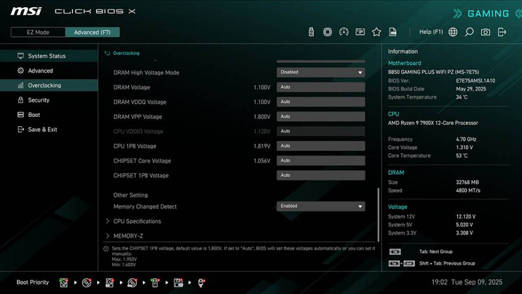 MSI B850 GAMING PLUS WIFI PZ-4
